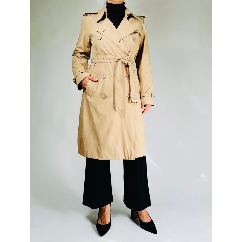 Norma Kamali Womans Trench Coat Beige Trench Coat M